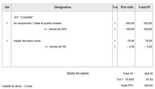 illustration exemple de remise