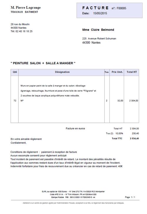 modele facture reglementaire